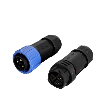 Connecteur de câble mâle et femelle série M25, à verrouillage automatique par poussée, étanche IP67, 3 broches, 30 A / 50 A.