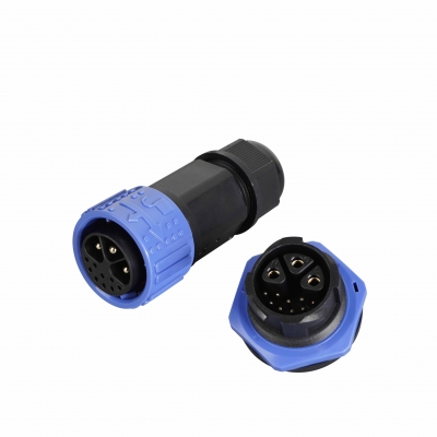 Prise et prise hybrides mâles et femelles, série M25, 3 + 5 broches, verrouillage poussoir